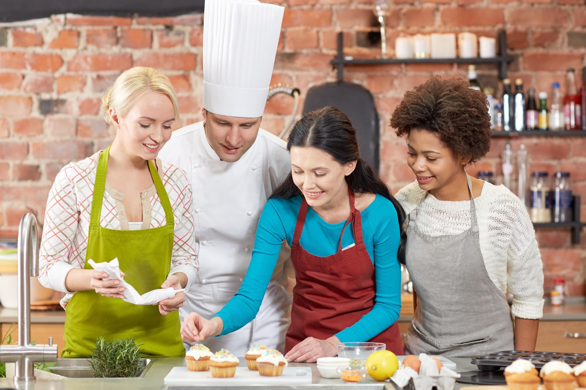 studio chef teaching small group
